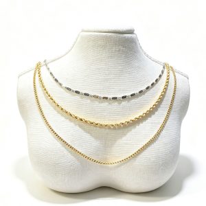 Women's 2-Tone Stainless Steel 3-Layer Stackable Chain Necklace