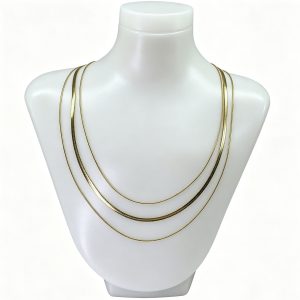 Layered Gold Necklace for Women 14K Gold Plated Stainless Steel Herringbone Snake Chain Dainty Gold Necklace