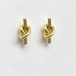 Dainty Gold Knot Stud Earrings 14K Gold Plated Tiny Love Knot Earrings Minimalist Everyday Jewelry for Women